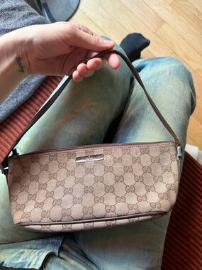 Gucci Beige Brown Monogram Shoulder Bag